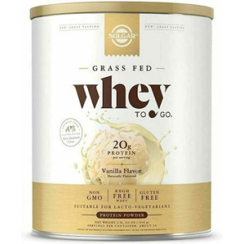 Solgar Grass Fed Whey To Go Πρωτεΐνη Ορού Γάλακτος με Γεύση Βανίλια 936gr