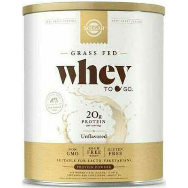 Solgar Grass Fed Whey To Go Πρωτεΐνη Ορού Γάλακτος Unflavor 1.044kg 