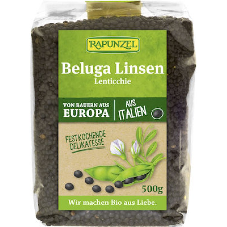 Rapunzel Φακές Beluga Μαύρες 500gr Ρύζι & Όσπρια