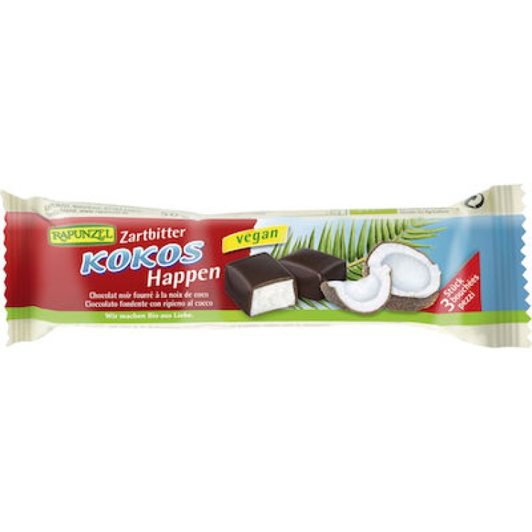 Rapunzel Μπάρα Καρύδας Βιολογική Μαύρη Σοκολάτα 50gr Μπάρες/Σνακ & Γλυκά 