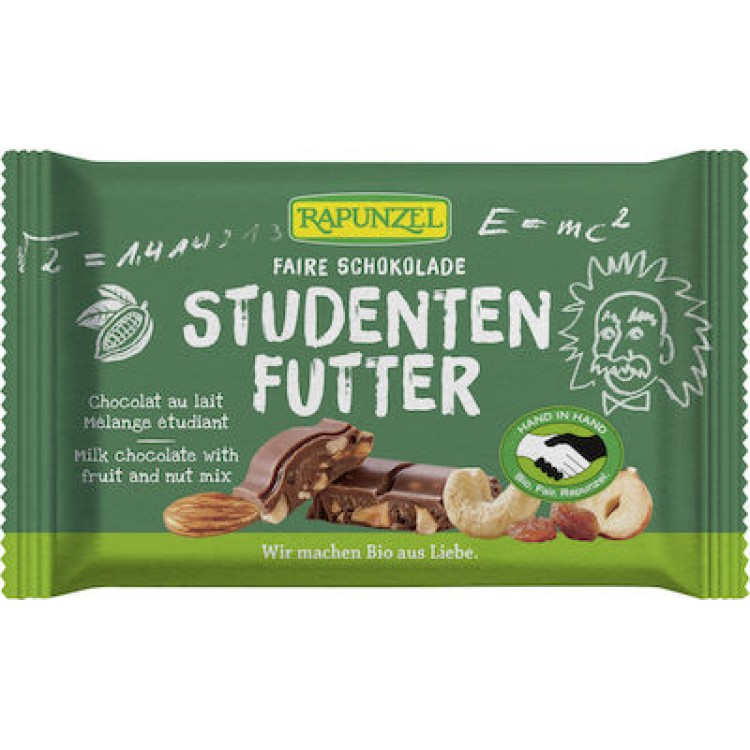 Rapunzel Σοκολάτα Γάλακτος με Ξηρούς Καρπούς & Φρούτα 100gr Μπάρες/Σνακ & Γλυκά 