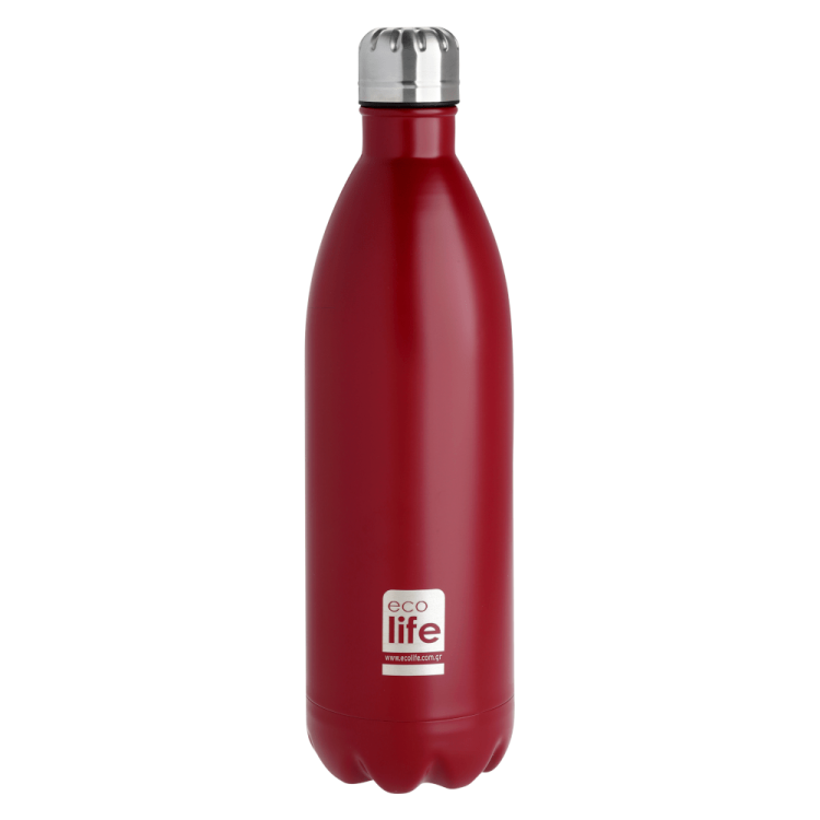 Ecolife Red Thermos (matte) 1lt Μουκάλια/Θερμός & Φαγητοδοχεία