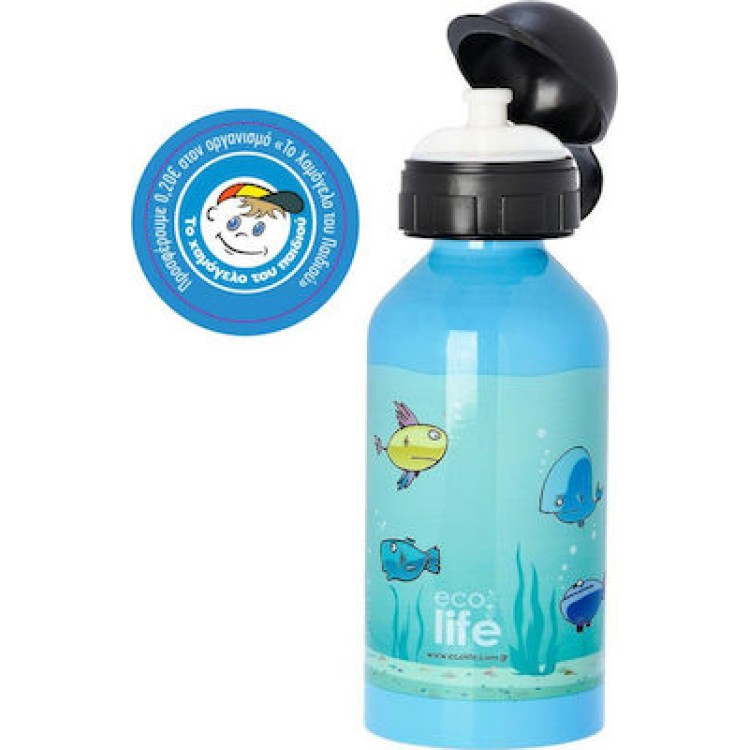Ecolife Ανοξείδωτο Παγούρι Fish 500ml Μουκάλια/Θερμός & Φαγητοδοχεία