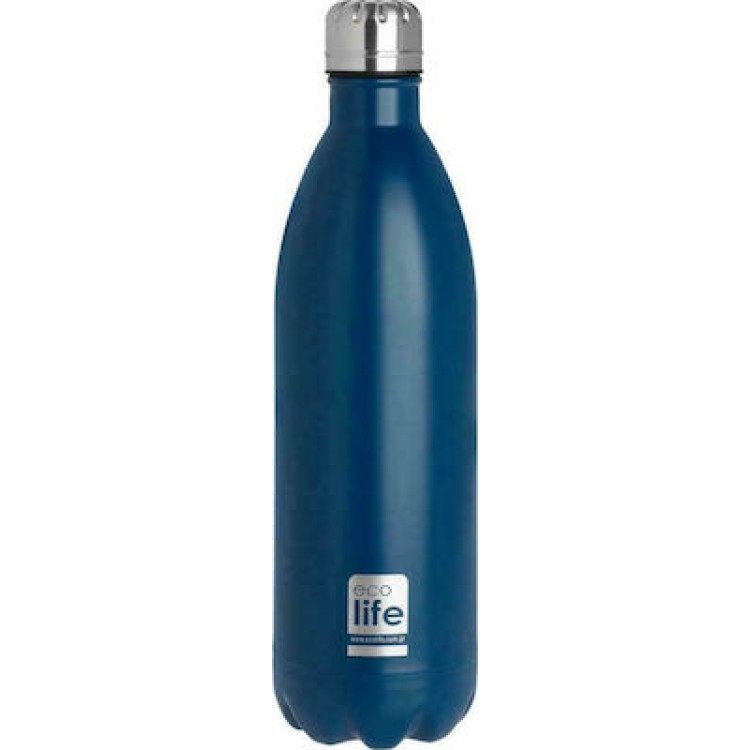 Ecolife Blue Thermos (matte) 1lt Μουκάλια/Θερμός & Φαγητοδοχεία