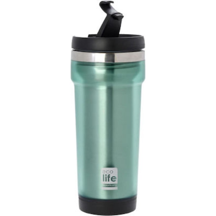 Green coffee thermos 420ml -Plastic outside 
