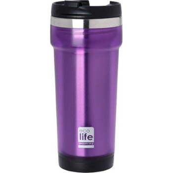 Purple coffee thermos 420ml- Plastic outside