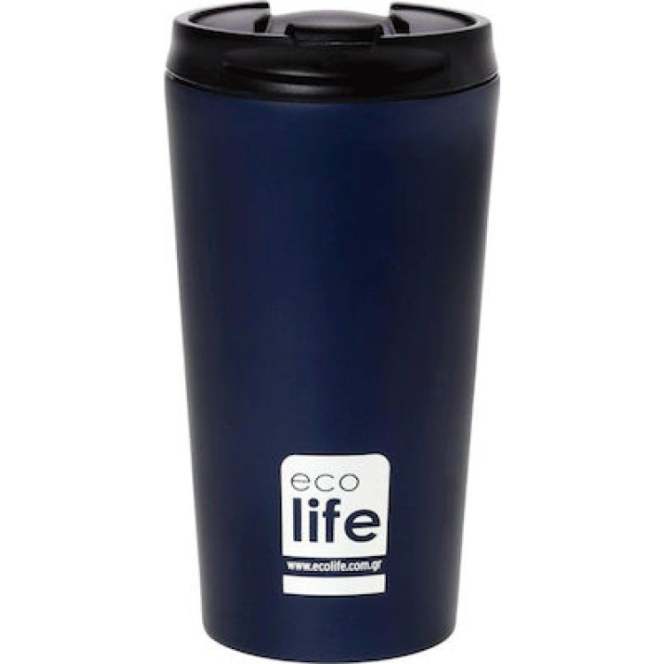 Ecolife Βlue black (matte) coffee thermos 370ml 
