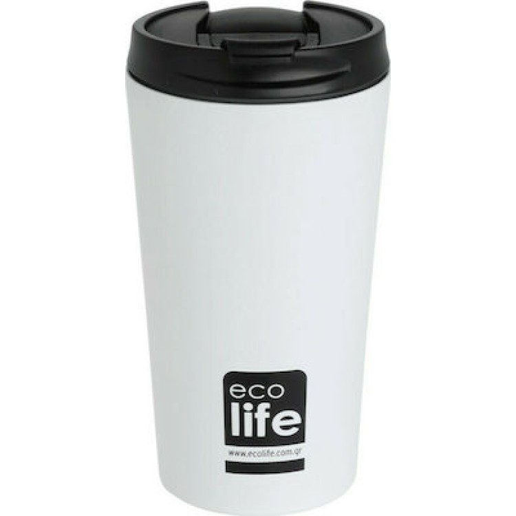 Ecolife White (matte) coffee thermos 370ml 