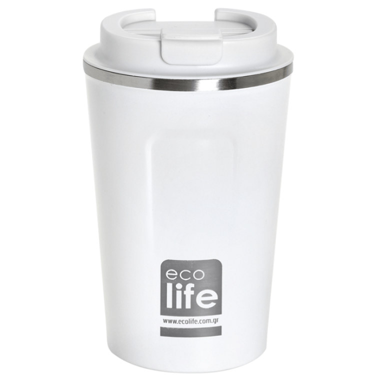 Ecolife Ice White Coffee Thermos 370ml Μουκάλια/Θερμός & Φαγητοδοχεία