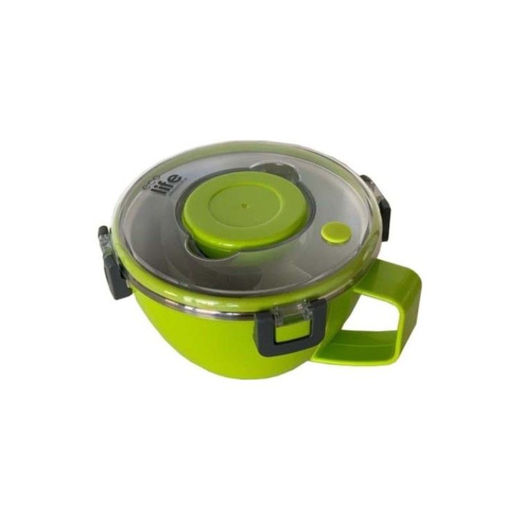 Ecolife Double Wall Round Δοχείο Φαγητού Θερμός Πράσινο 850ml Μουκάλια/Θερμός & Φαγητοδοχεία