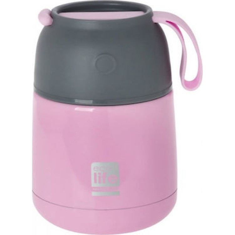 Ecolife Βρεφικό Θερμός Φαγητού Ανοξείδωτο Baby Pink 450ml Μουκάλια/Θερμός & Φαγητοδοχεία