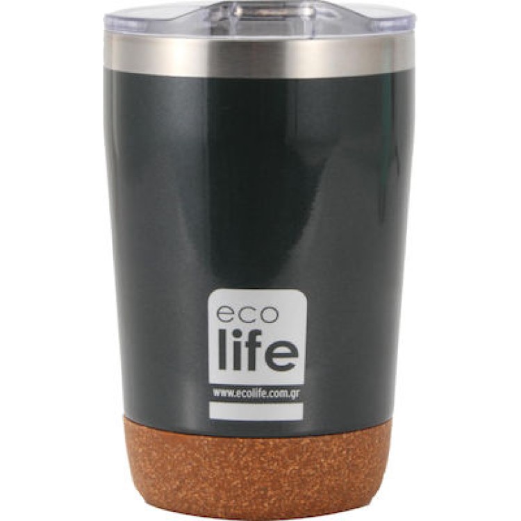Ecolife Dark green (cork bottom) coffee thermos 370ml 