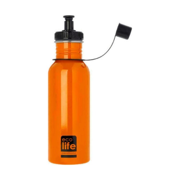 Ecolife Ανοξείδωτο Παγούρι Πορτοκαλί 600ml  