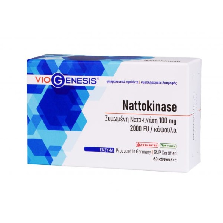 Viogenesis Nattokinase 100mg 60 κάψουλες Βότανα-Φυτικά εκχυλίσματα