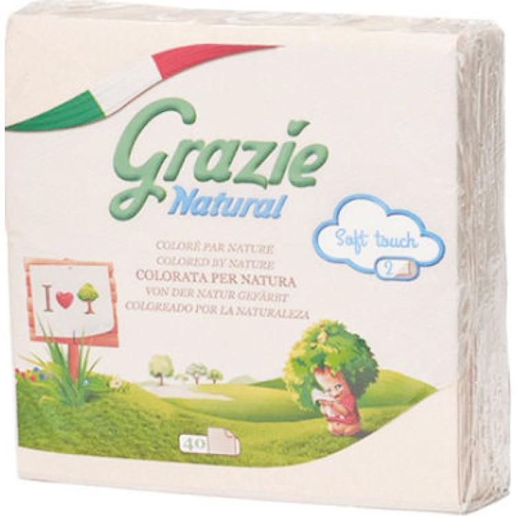 Grazie Natural Χαρτοπετσέτες 40 φύλλα