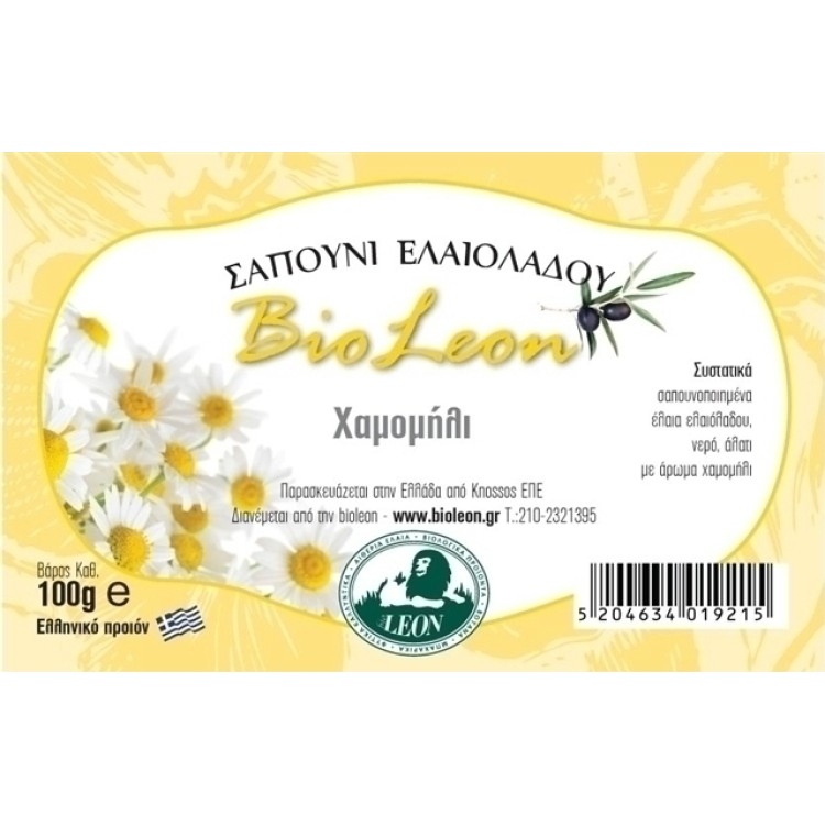 BioLeon Σαπούνι Ελαιόλαδου με Χαμομήλι 100gr Αφρόλουτρα/Σαπούνια Σώματος