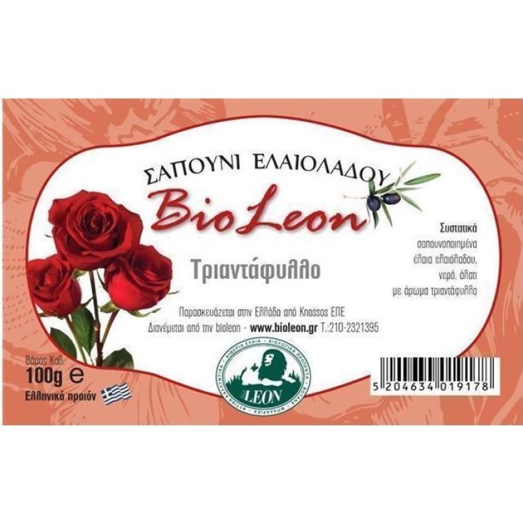 BioLeon Σαπούνι Ελαιόλαδου με Τριαντάφυλλου 100gr Αφρόλουτρα/Σαπούνια Σώματος