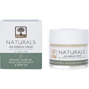 Bioselect Naturals Age Embrace Anti-Wrinkle Cream with Organic Olive Oil, Olive Leaf Extract & Hemp Oil 50ml