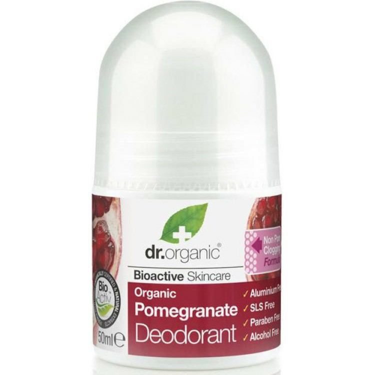 Dr.Organic Organic Deodorant Pomegranate Roll-On 50ml Αποσμητικά 