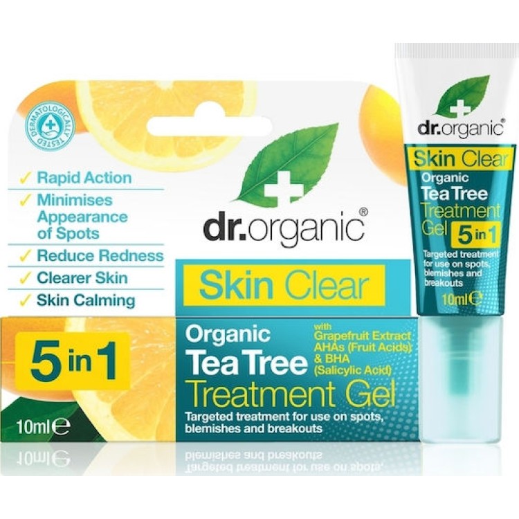  Dr.Organic Skin Clear Organic Tea Tree Treatment Gel 10ml Περιποίηση Προσώπου/Ματιών