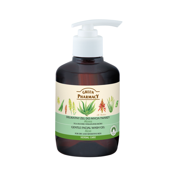 Green pharmacy Απαλό Gel Kαθαρισμού Προσώπου Aloe για Ξηρές & Ευαίσθητες Επιδερμίδες 270ml