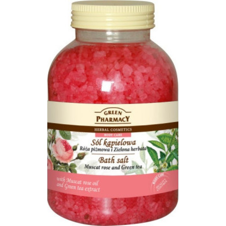 Green Pharmacy Άλατα Μπάνιου Muscat Rose & Green Tea 1300g