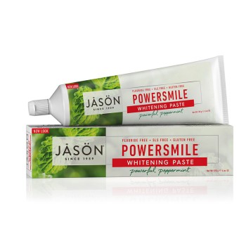 Jason Οδοντόκρεμα PowerSmile Antiplaque & Whitening Toothpaste Powerful Peppermint 170gr