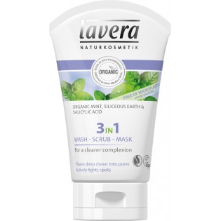 Lavera 3 In 1 Reinigung Peeling Mask Προσώπου Βιολογική Μέντα Λιπαρό Δέρμα 125ml