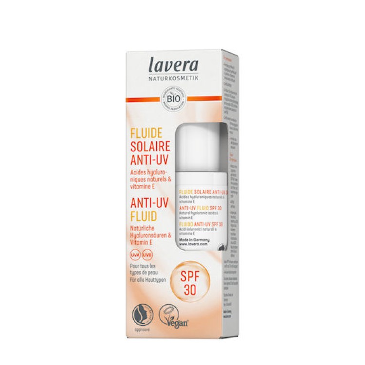 Lavera Anti-UV Fluid SPF30 Αντηλιακή Κρέμα Προσώπου Ελαφριάς Υφής 30ml 