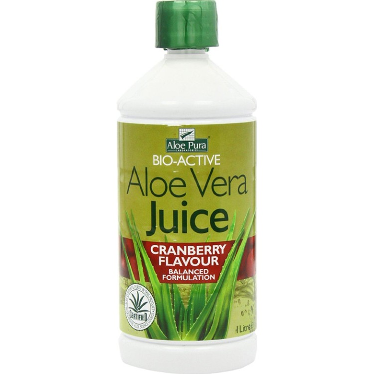 Optima Naturals Aloe Vera Juice Cranberry 1000ml Ελιξήρια- Αλόη