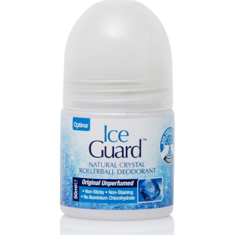 Optima Ice Guard Rollerball Αποσμητικός Κρύσταλλος σε Roll On Χωρίς Άρωμα 50ml