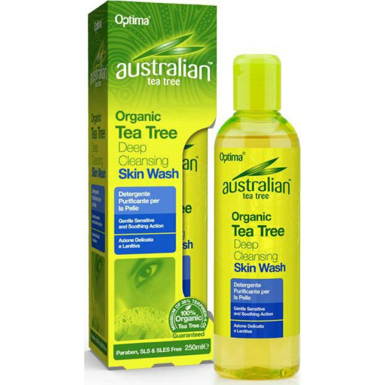 Optima Naturals Tea Tree Deep Cleansing Skin Wash 250ml Αφρόλουτρα/Σαπούνια Σώματος