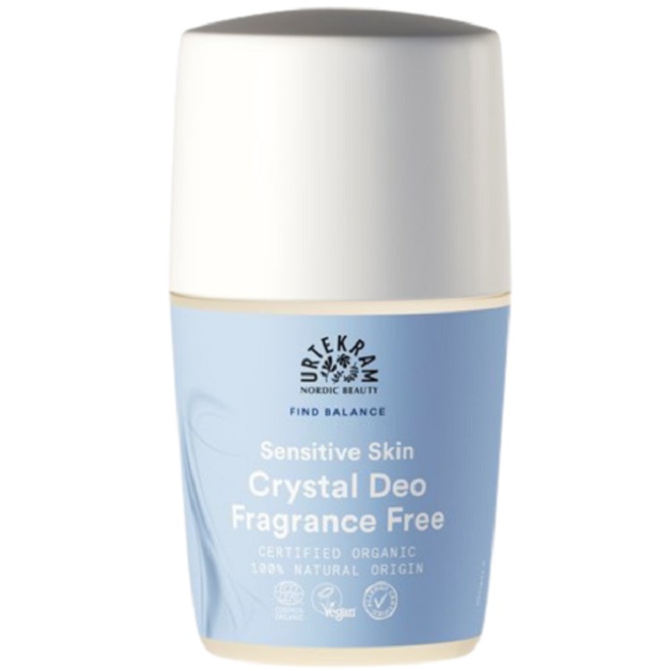 Urtekram Deo Crystal Sensitive Skin Χωρίς Άρωμα Roll-On 50ml Κρέμες/Λάδια Σώματος