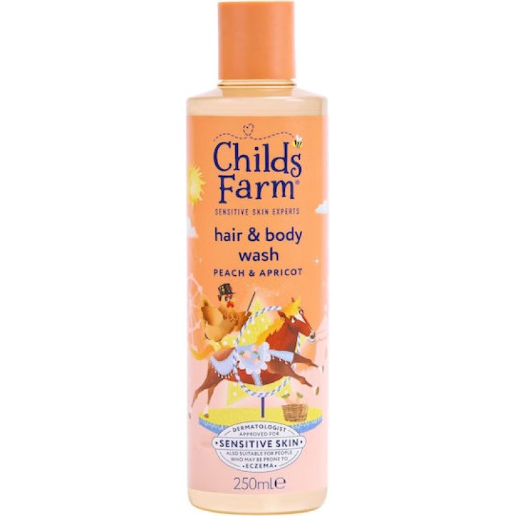 Childs Farm Παιδικό Αφρόλουτρο & Σαμπουάν με Ροδάκινο & Βερύκοκο σε Μορφή Gel 250ml