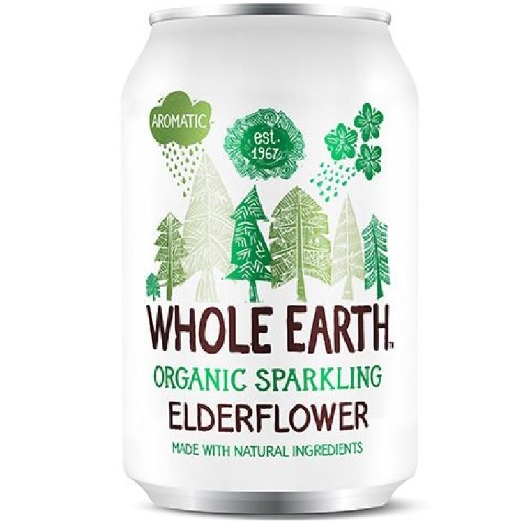 Whole Earth Ανθρακούχο ποτό Σαμπούκο με Σιρόπι Αγαύης 330ml  Χυμοί -Αναψυκτικά