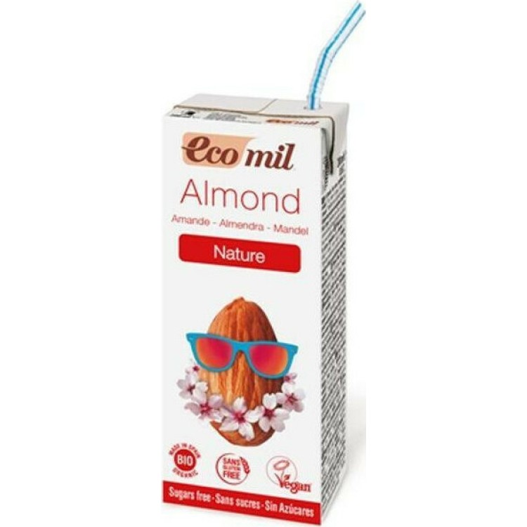 Ecomil Βιολογικό Φυτικό Γάλα Αμυγδάλου Χωρίς Ζάχαρη 200ml Φυτικά Ροφήματα