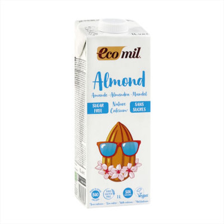 Ecomil Ρόφημα Αμυγδάλου με Ασβέστιο χωρίς Ζάχαρη 1000ml Φυτικά Ροφήματα