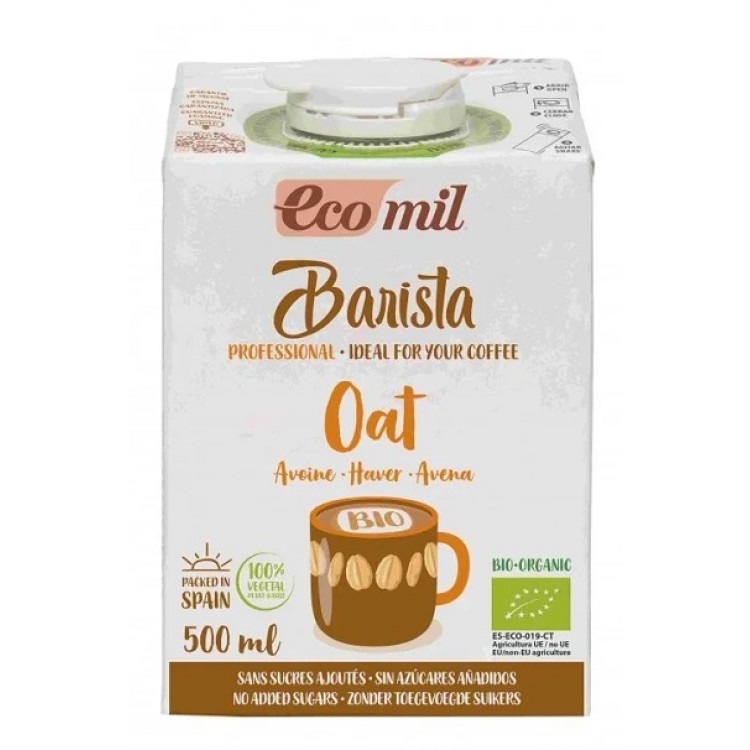 Ecomil Βιολογικό Φυτικό Ρόφημα Βρώμης Barista Χωρίς Ζάχαρη 500ml Φυτικά Ροφήματα