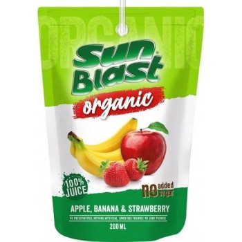 Sun Blast Bιολογικός Χυμός Μήλο Φράουλα Μπανάνα 200ml