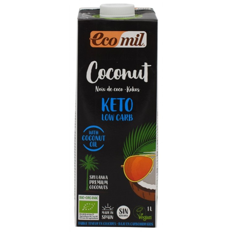 Ecomil Βιολογικό Φυτικό Γάλα Καρύδας Κeto Low Carb 1000ml 