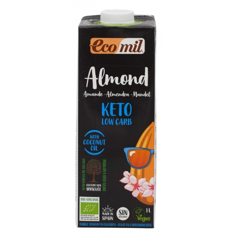 Ecomil Βιολογικό Φυτικό Γάλα Αμυγδάλου Κeto Low Carb 1000ml 
