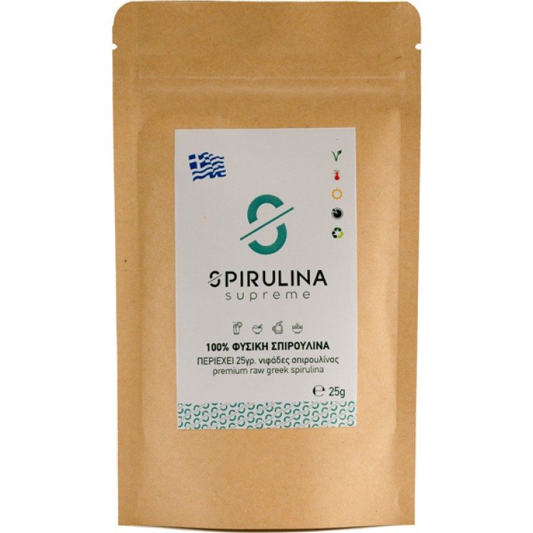Spirulina Supreme 100% Φυσική Σπιρουλίνα Νιφάδες 25γρ