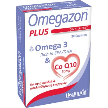 Health Aid Omegazon Plus One A Day Omega 3 & CoQ10 Ιχθυέλαιο 30 κάψουλες