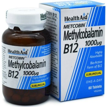 Health Aid Methylcobalamin Metcobin B12 Βιταμίνη για την Υγεία του Νευρικού Συστήματος 1000mcg 60 ταμπλέτες