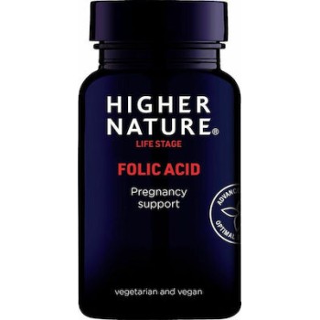 Higher Nature Folic acid 400mg 90 φυτικές κάψουλες