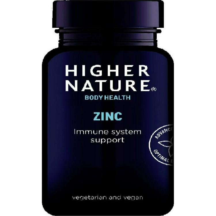 Higher Nature Zinc 20mg With Copper 90 φυτικές κάψουλες