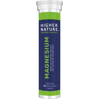 Higher Nature Magnesium 200mg 20 αναβράζοντα δισκία Πορτοκάλι