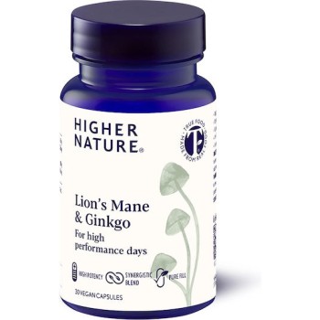 Higher Nature Lion’s Mane & Ginkgo 30 φυτικές κάψουλες