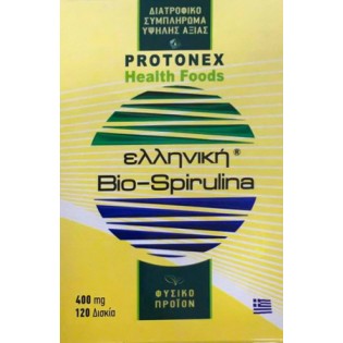Protonex Ελληνική Bio-Σπιρουλίνα 400mg 120 ταμπλέτες