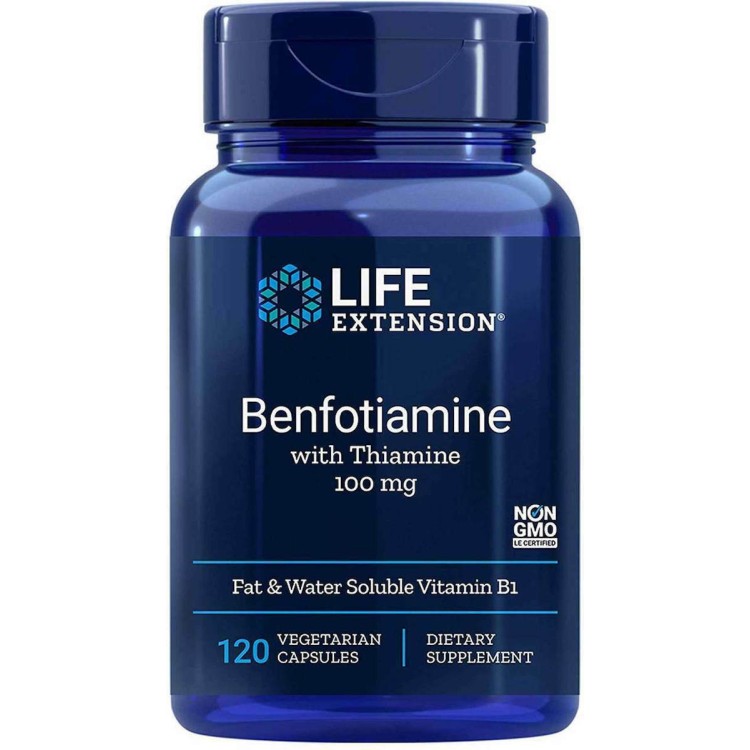 Life Extension Benfotiamine with Thiamine 100mg 120 φυτικές κάψουλες Βιταμίνες ,Πολυβιταμίνες